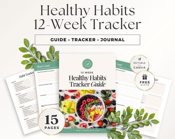 Healthy Habits Tracker, Health Coaching Program Template, Nutrition Coach, Wellbeing, Nutritionist, Done For You Content, Handout, Canva