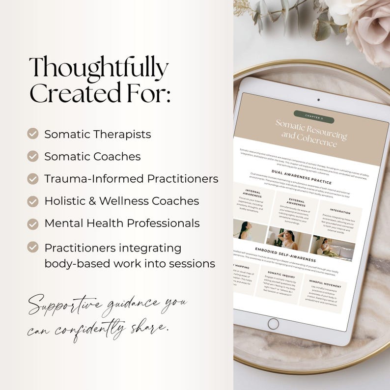 Somatic Therapy Guide Editable Canva Template Holistic Coaching Trauma ...