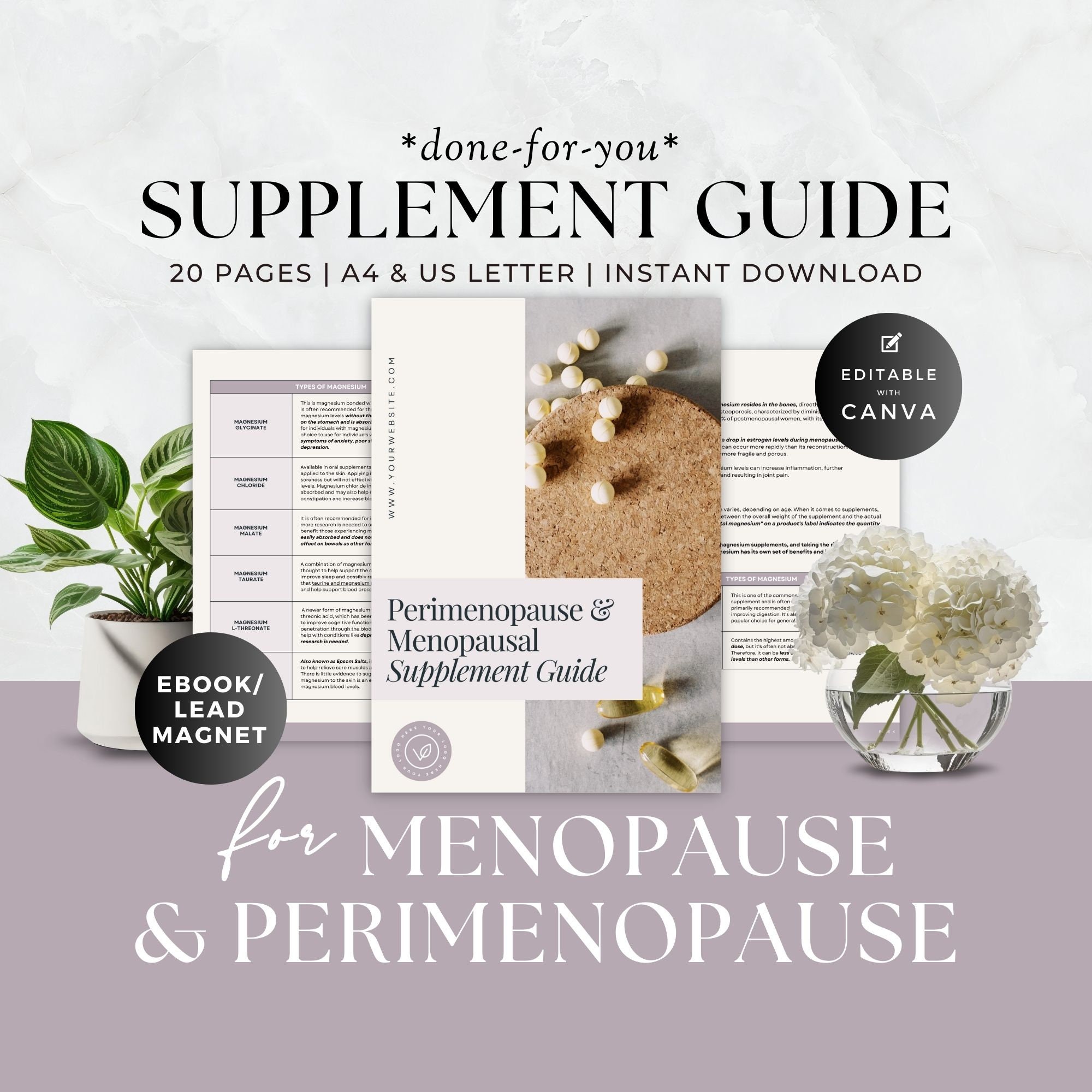 Perimenopause and Menopause Supplement Guide for Clients Etsy Australia
