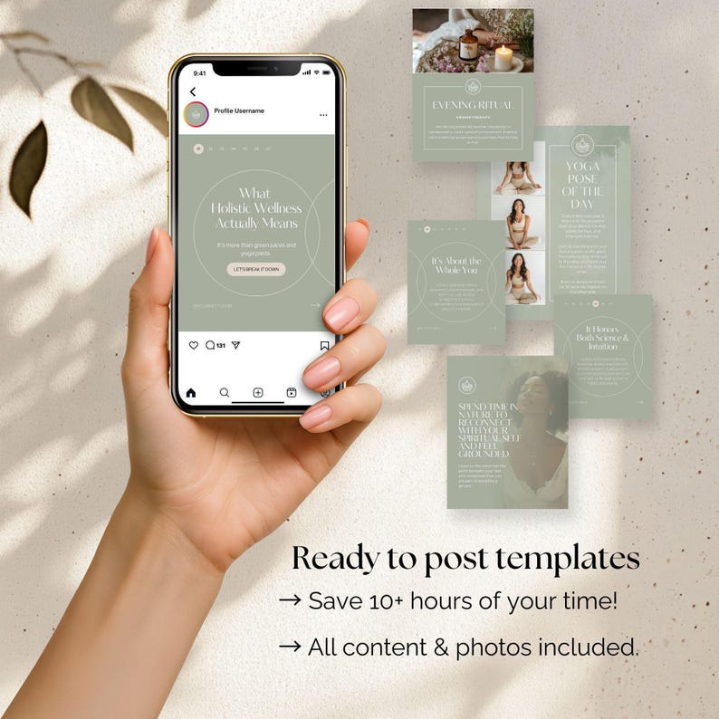 Holistic Wellness Instagram Bundle, Editable Posts Stories Reels Carousels Highlights Quotes, Holistic Coach Instagram Template, Health Reel image 9