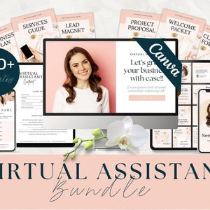 Virtual Assistant Bundle, Instagram Template, VA Templates, Pricing Sheet, Services, Welcome Packet, Client Onboarding, Planner, Canva, PCH