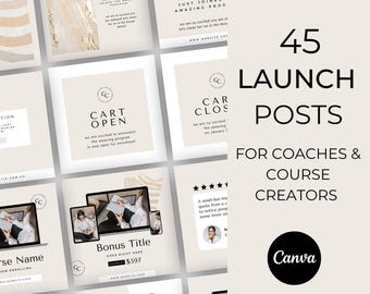 Plantillas de Canva de lanzamiento de cursos, Publicaciones de Instagram de lanzamiento de cursos, Plantillas de Instagram de Canva, Plantillas de Instagram para creadores de cursos Canva, NTRL