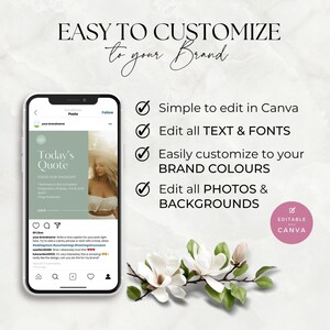 30 Wellness Coach Instagram Templates | Affirmations, Tips, Engagement & Promo Posts | Pre-Written Content for Health Coaches | Social Media image 5