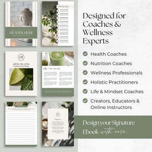 Kit de herramientas de libros electrónicos sobre salud y bienestar para Canva / Más de 250 plantillas editables de libros de trabajo, imanes de clientes potenciales y guías para entrenadores de bienestar imagen 9