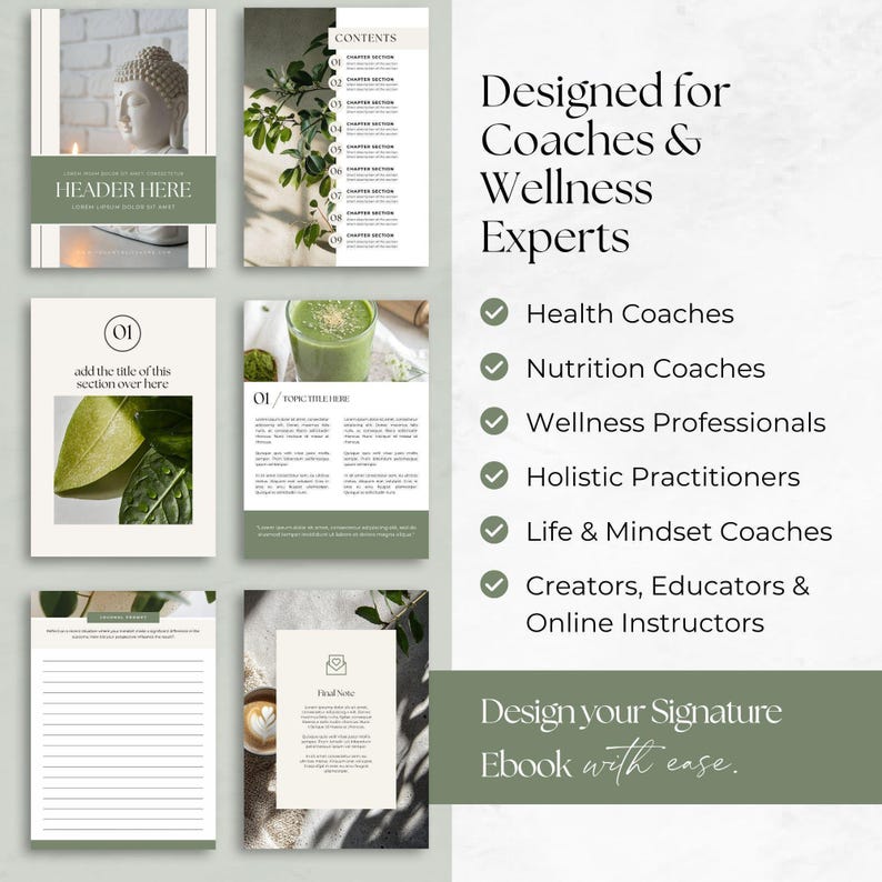 Kit de herramientas de libros electrónicos sobre salud y bienestar para Canva / Más de 250 plantillas editables de libros de trabajo, imanes de clientes potenciales y guías para entrenadores de bienestar imagen 9