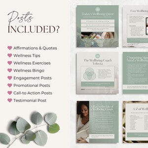 30 Wellness Coach Instagram Templates | Affirmations, Tips, Engagement & Promo Posts | Pre-Written Content for Health Coaches | Social Media image 4
