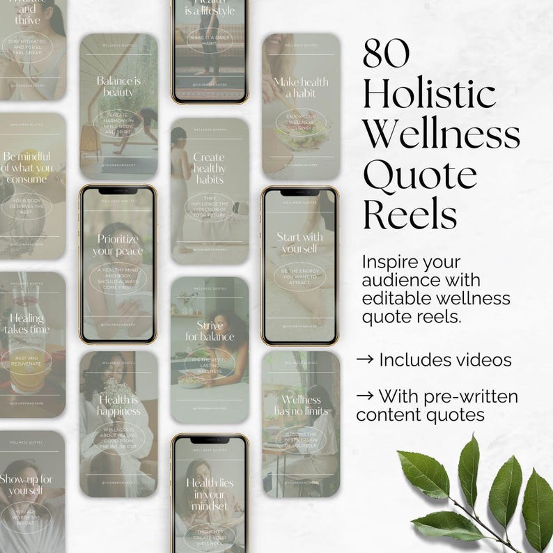 Holistic Wellness Instagram Bundle, Editable Posts Stories Reels Carousels Highlights Quotes, Holistic Coach Instagram Template, Health Reel image 6