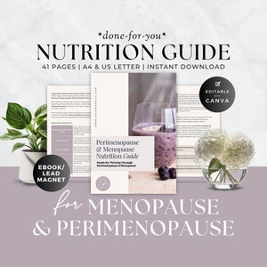 Perimenopause and Menopause Nutrition Guide for Clients, Health Coach Lead Magnet, Done For You Coaching Ebook, Course Resources, Program