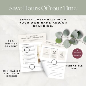 Manuale olistico per il benessere di coach e professionisti, fogli di lavoro precompilati per le sessioni con i clienti, agenda o lead magnet in formato PDF, modello Canva immagine 4