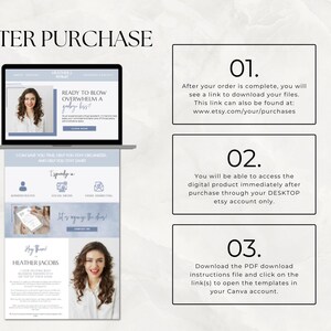 Plantilla de sitio web de asistente virtual Canva, Plantillas VA, Administrador de redes sociales, Hecho para usted, Página de ventas, Descarga instantánea, Portafolio, Azul imagen 8