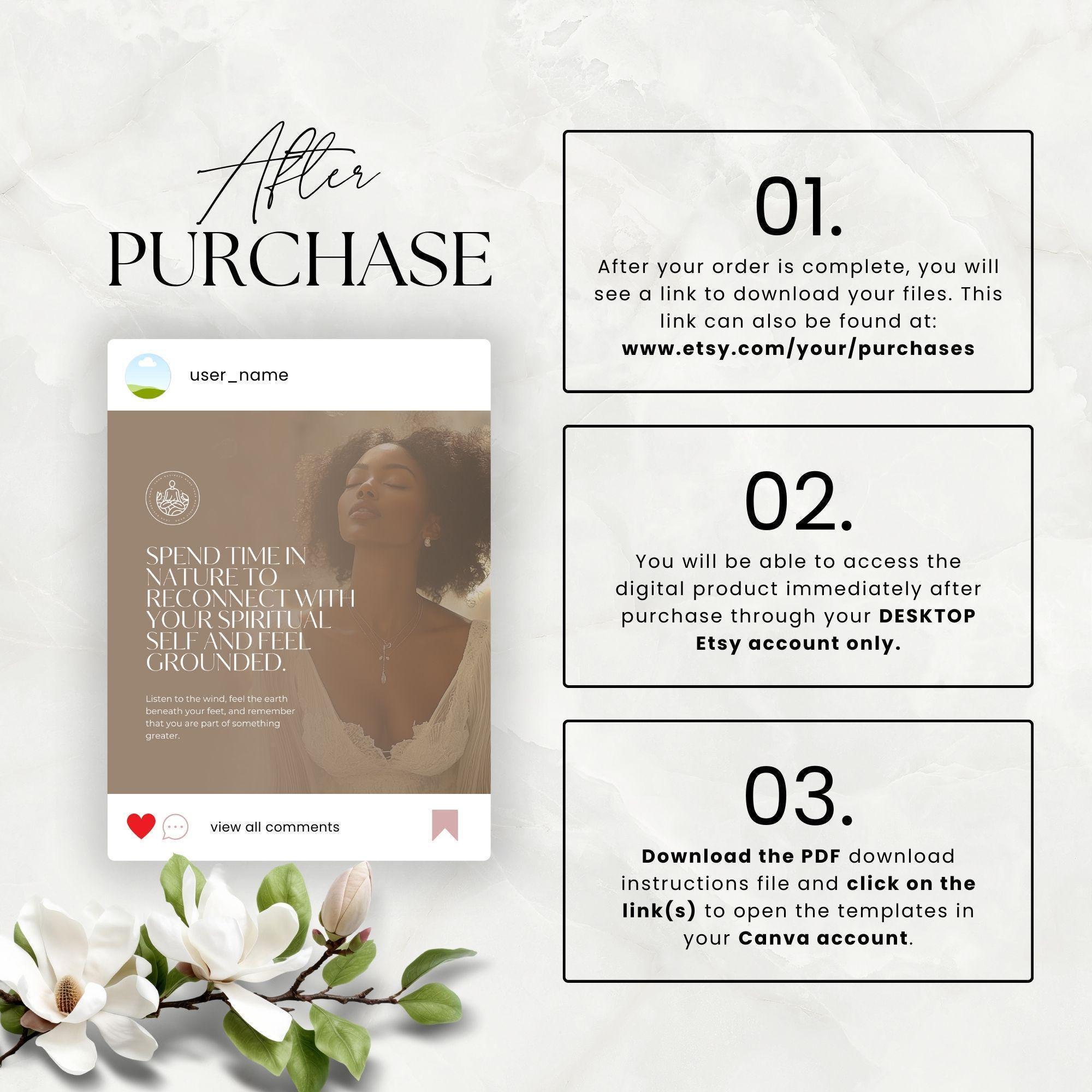 Holistic Coach Instagram Template, Editable Social Media Posts for ...