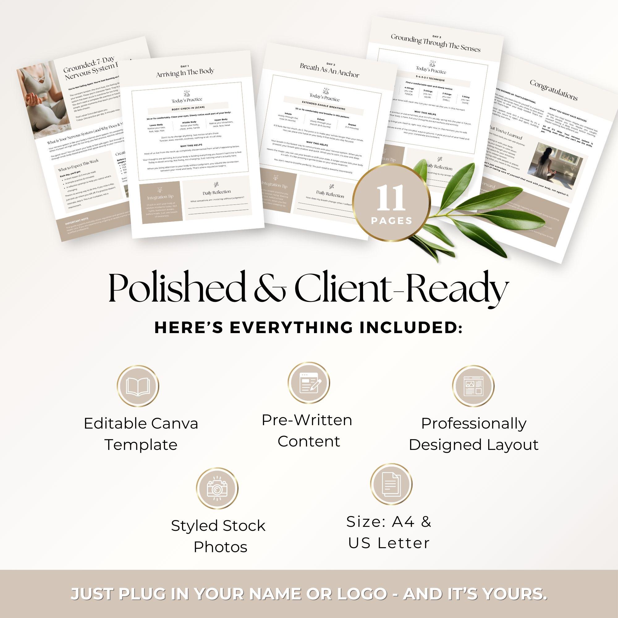 Nervous System Regulation Reset Canva Template | Somatic Exercises ...