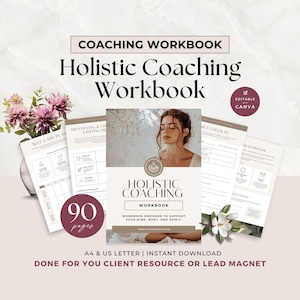 Holistic Coaching Workbook Canva Template, Client Session Worksheets for Coaches, Wellness Tools, Personal Growth Guide, Lead Magnet PDF