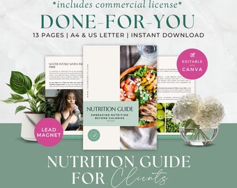 Health Coach Lead Magnet, Nutrition Coaching Ebook, Nutrition Guide for Clients, Done For You, Course Resources, Program, Canva Template