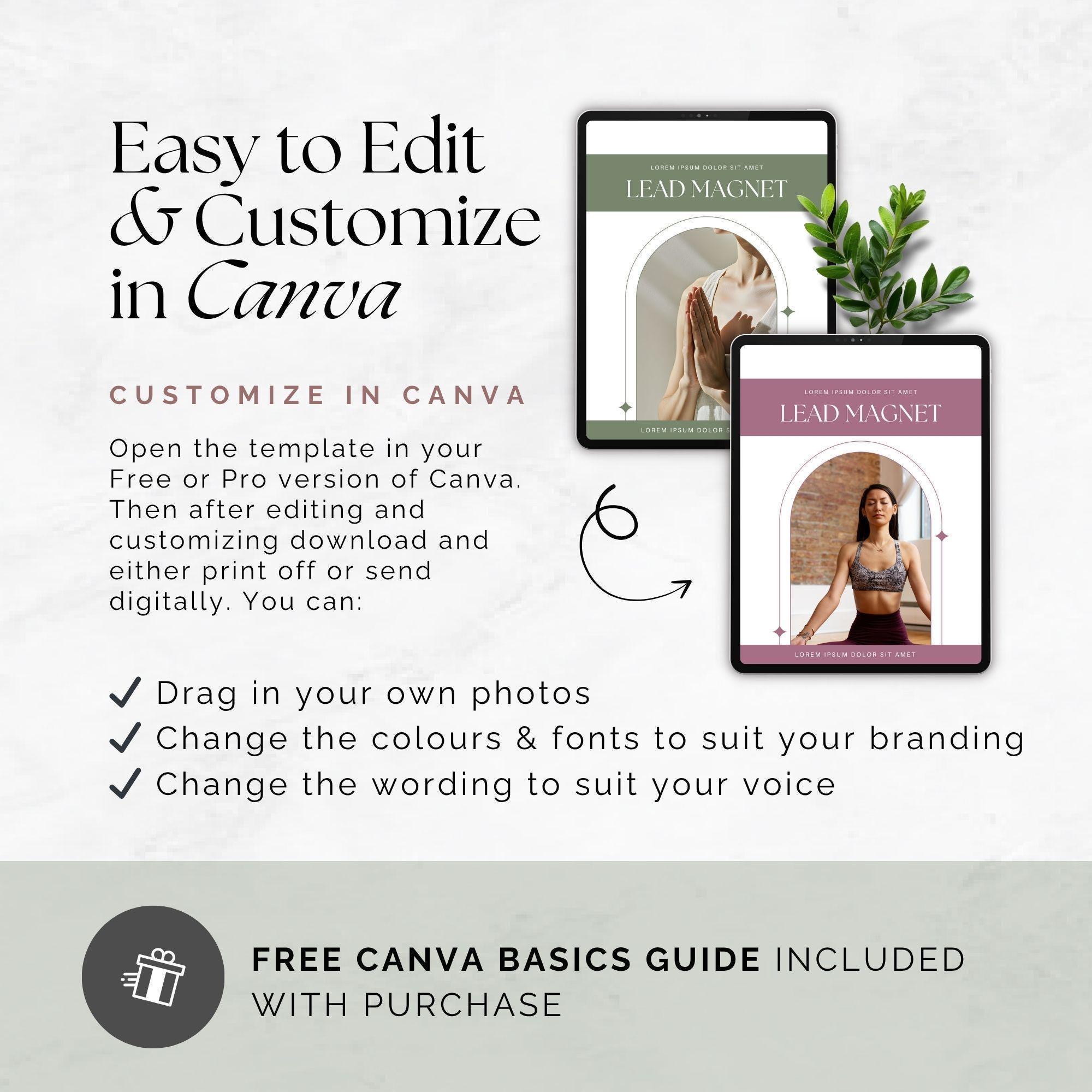 Health & Wellness Lead Magnet Canva Templates, Editable Workbook ...