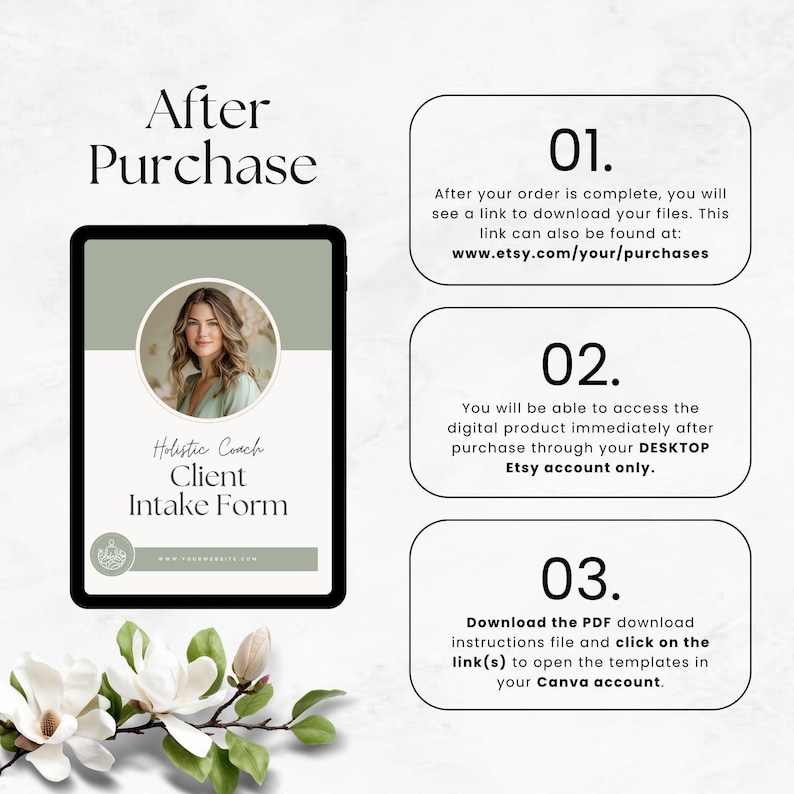 Holistic Coaching Intake Form Canva Template Wellness Client ...