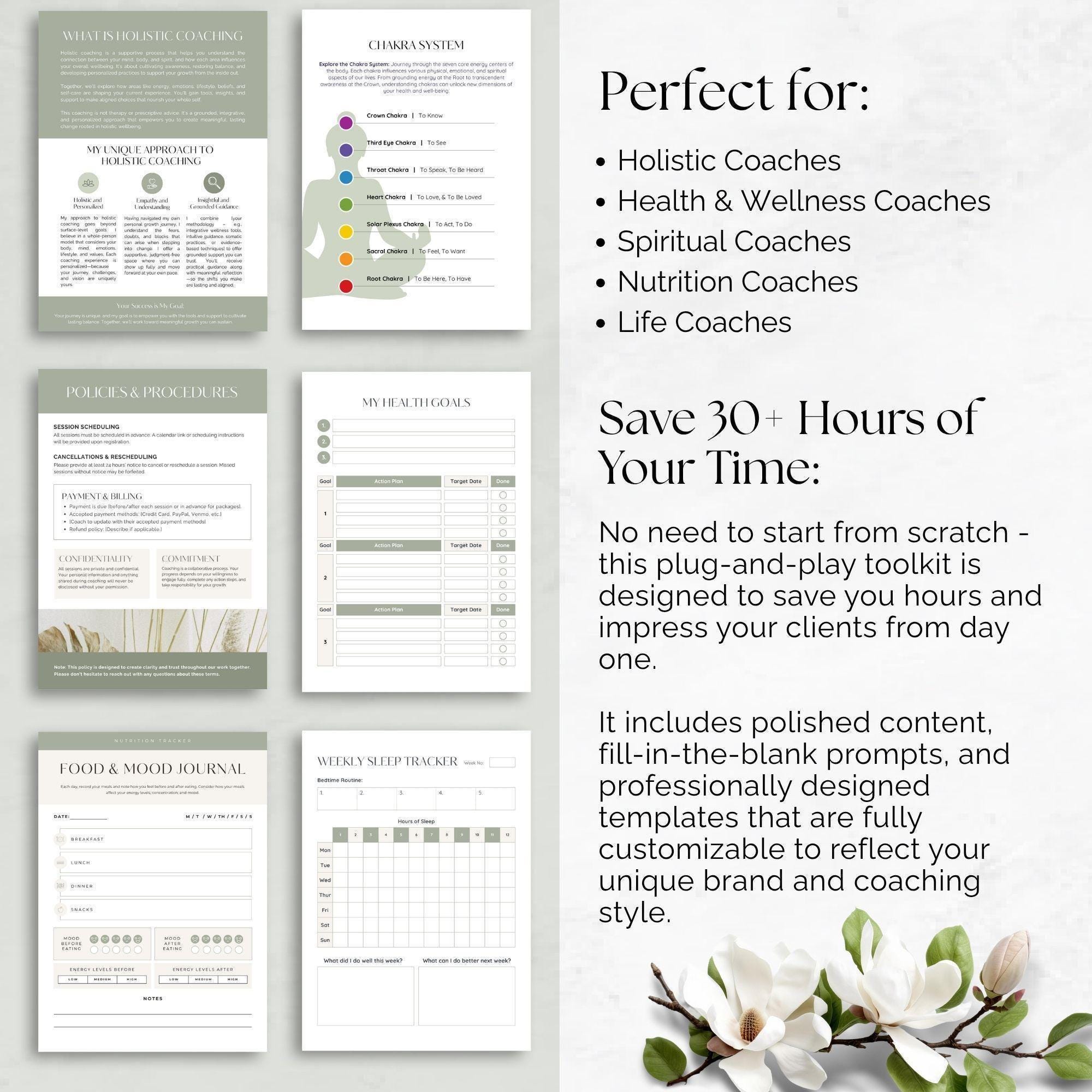 Holistic Coach Starter Kit Canva Templates | 1000+ Wellness Coaching ...