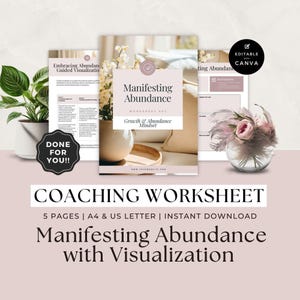 Life Coach Worksheets, Spiritual Coaching Workbook, Client Session, Business Forms, Career, Manifest Abundance, Guided Visualization Scripts