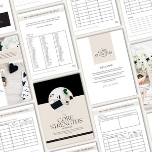Coaching Worksheets, Client Strengths Assessment Tool, Done For You Workbook, Life Coach, Business, Career, Course Creator, Canva Template image 3