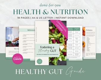 Health Coaching Program Template, Nutrition Coach, Healthy Gut Microbiome, Nutritionist, Done For You Ebook, Forms, Flyer, Instagram, Canva