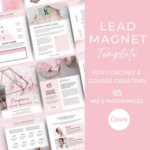 Plantilla de imán principal Canva, Entrenador en línea de plantillas de Canva, Plantilla digital gratuita Canva, Libro de trabajo para entrenadores, Entrenador de plantillas de libros electrónicos, PINK