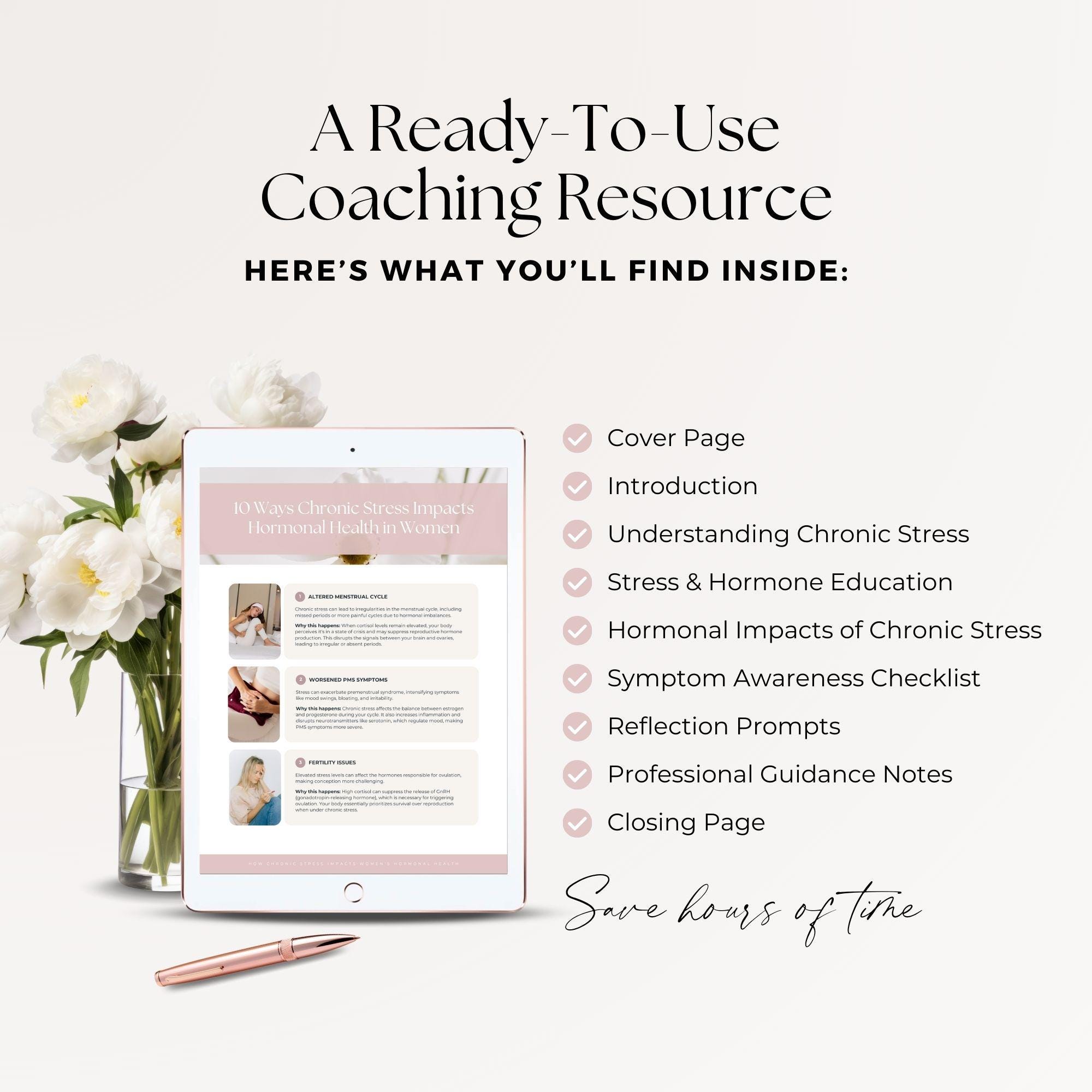 Stress & Hormone Health Guide Canva Template for Women’s Wellness ...