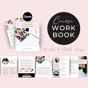 Course Workbook Template Canva, Ebook Template Business Coaching Canva, Ebook Template Coach, Course Templates Pink, Pink Course, PLUXE