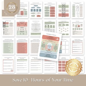 Peut inclure: Ensemble de documents imprimables de 28 pages avec des diagrammes et du texte, dont une page intitul&eacute;e "The Window of Tolerance". Les documents sont dans des tons de vert, de rose et de bleu. Un sceau dor&eacute; indique "Seller Trusted Seller". Le texte en bas dit "Save 10+ Hours of Your Time."