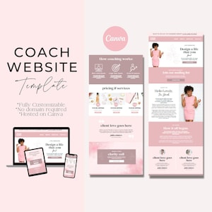 Canva Website Template, Coach Website, Website Templates, Done For You Website, Virtual Assistant Website, Professionally Branded Website