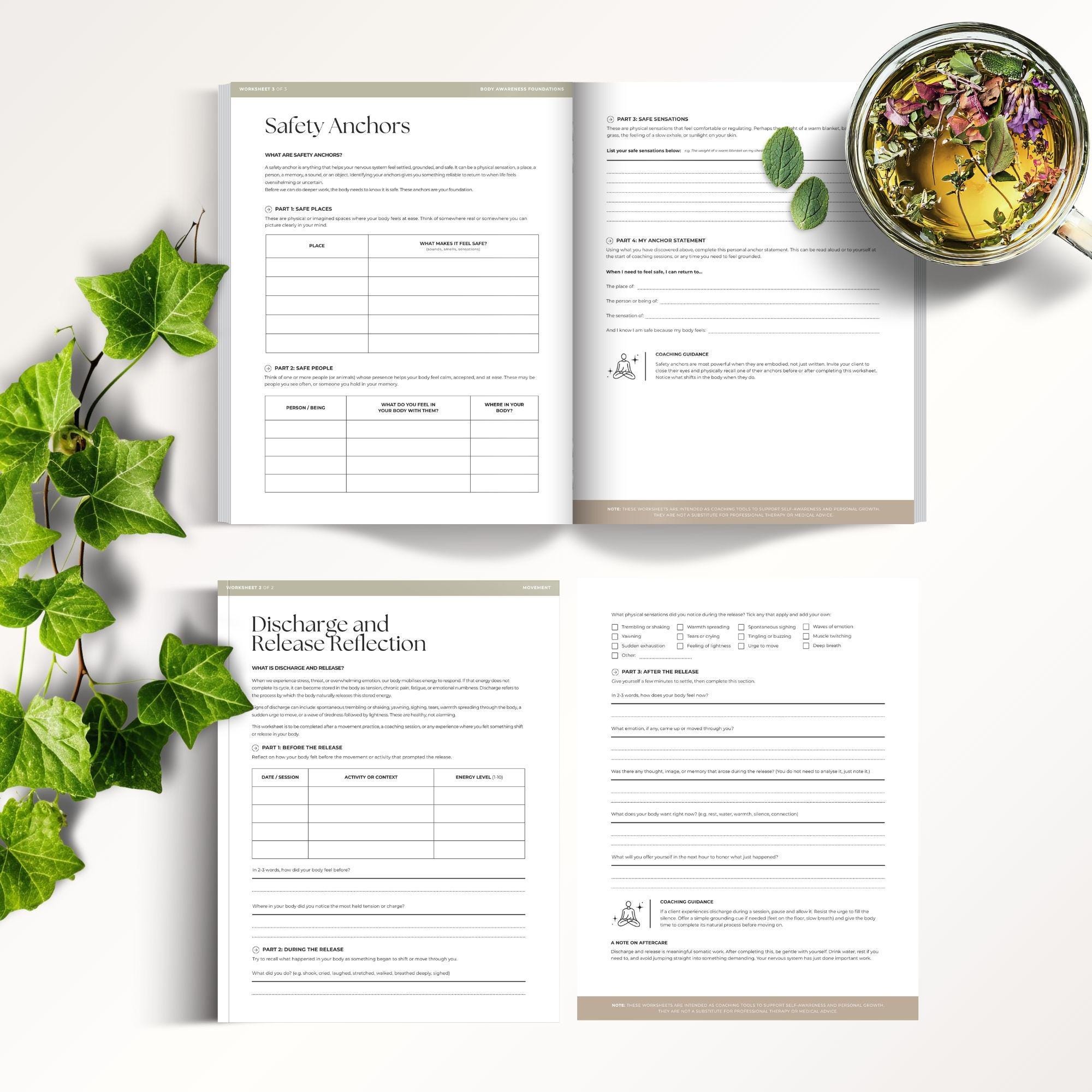 Somatic Therapy Workbook for Coaches Canva Template, Body Awareness ...