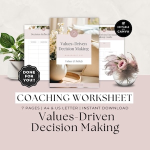 Szablon arkusza kalkulacyjnego coachingu, zeszyt ćwiczeń Life Coach, odkrywanie siebie, sesja klienta, formularz biznesowy, kariera, nastawienie, decyzje oparte na wartościach