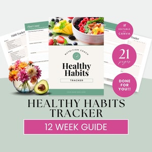 Monitoraggio delle abitudini sane, modello di programma di coaching sanitario, coach nutrizionale, benessere, nutrizionista, contenuto Fatto per te, dispensa, Canva