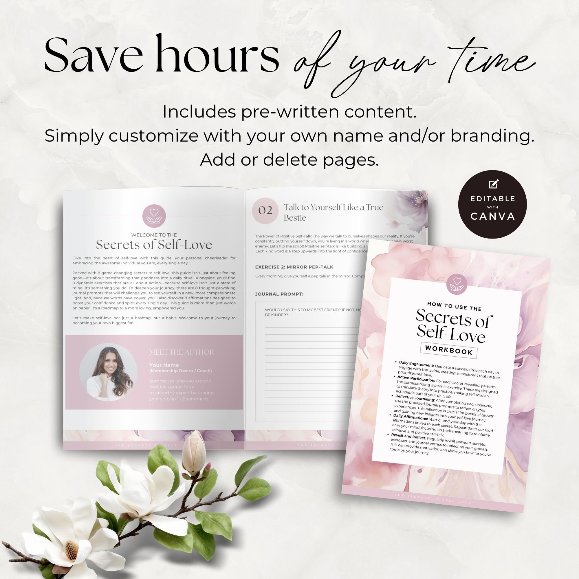 Self Love Guide and Workbook With Exercises, Journal Prompts and ...