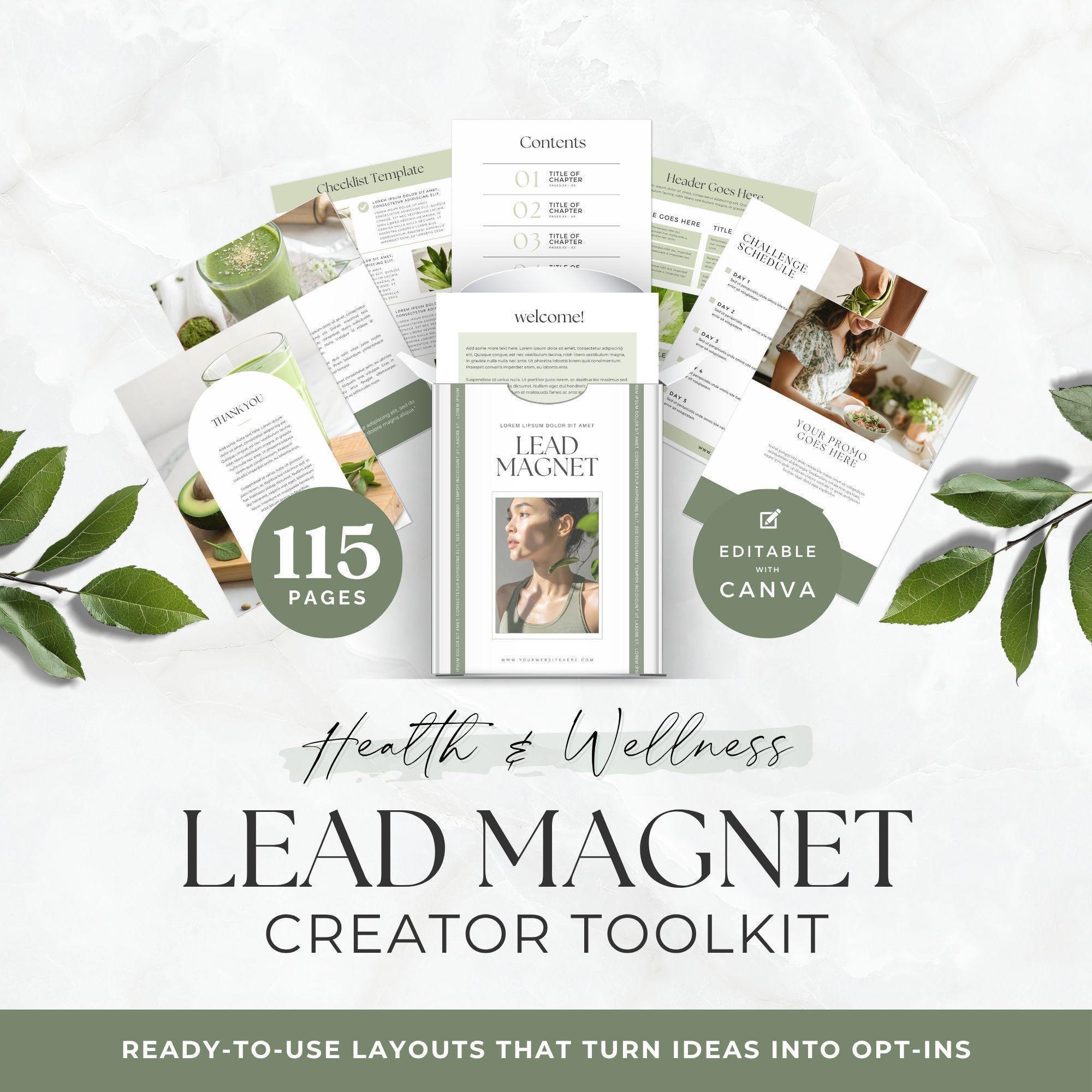 Health & Wellness Lead Magnet Canva Templates, Editable Workbook ...