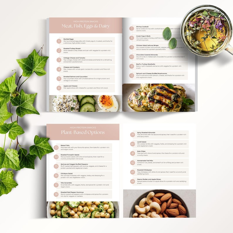 Buy High Protein Snack Ideas Canva Template, Protein Foods List, Meal ...