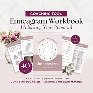 Sjabloon enneagramwerkmap, werkbladen persoonlijkheidskenmerken, ideaal voor klantsessies, cursussen en leadmagneten, afdrukbaar, direct downloaden