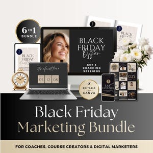 Black Friday Social Media Bundle: 50 Instagram Posts, 50 Stories, Email Headers & Sequences for Coaches, Course Creators, Digital Marketers