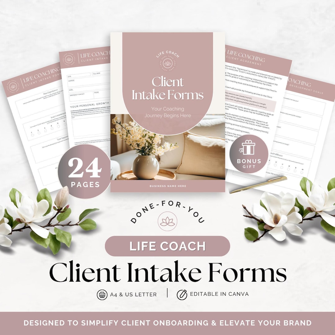 Life Coach Intake Form New Client Onboarding Questionnaire Welcome ...