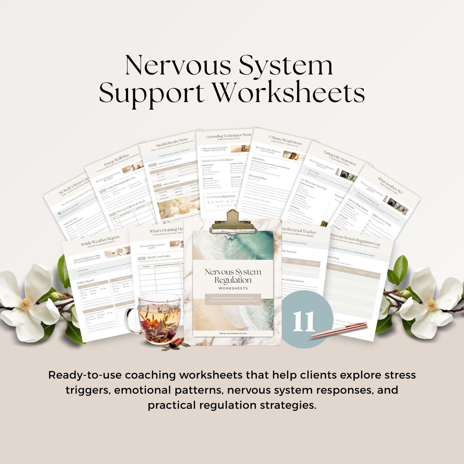 Nervous System Regulation Toolkit Canva Template for Health & Wellness ...