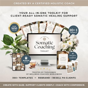 Somatisches Coaching Toolkit Canva Vorlage | Nervensystem Regulations Bündel, Somatische Therapie Anleitungen, Arbeitsmappen, Journal & Instagram Vorlagen