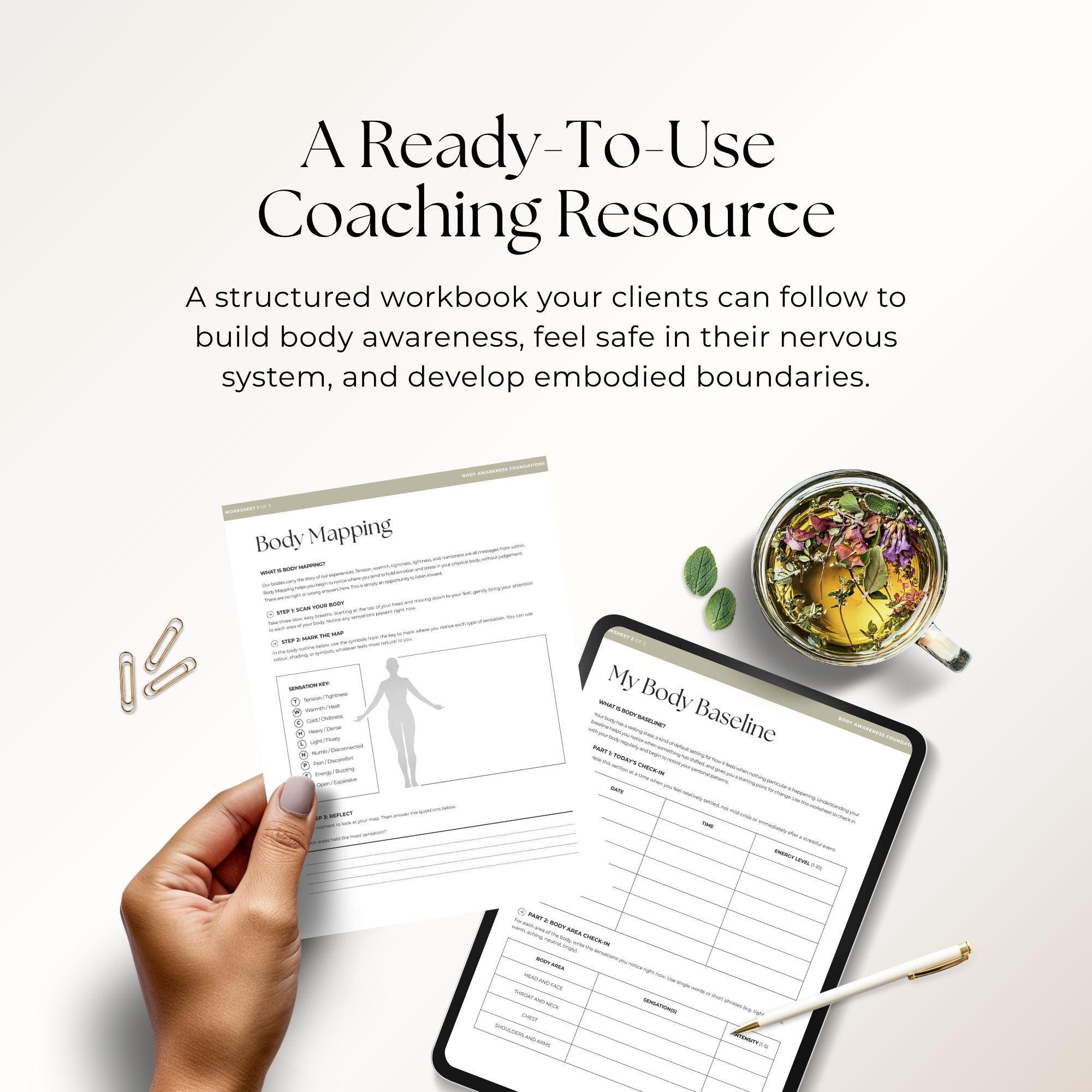 Somatic Therapy Workbook for Coaches Canva Template, Body Awareness ...