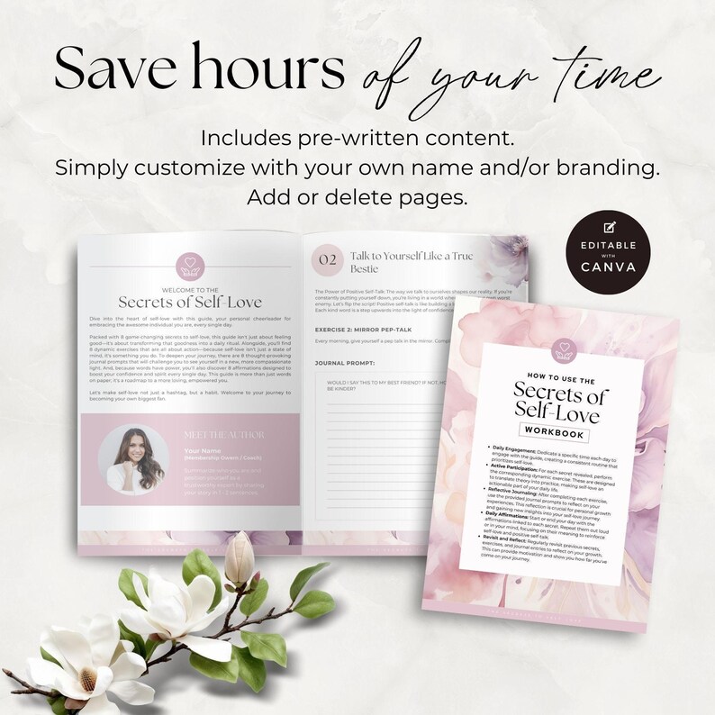 Self Love Guide and Workbook With Exercises, Journal Prompts and ...