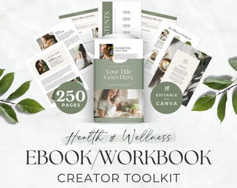 Health & Wellness Ebook Toolkit for Canva | 250+ Editable Workbook, Lead Magnet and Guide Templates for Wellness Coaches