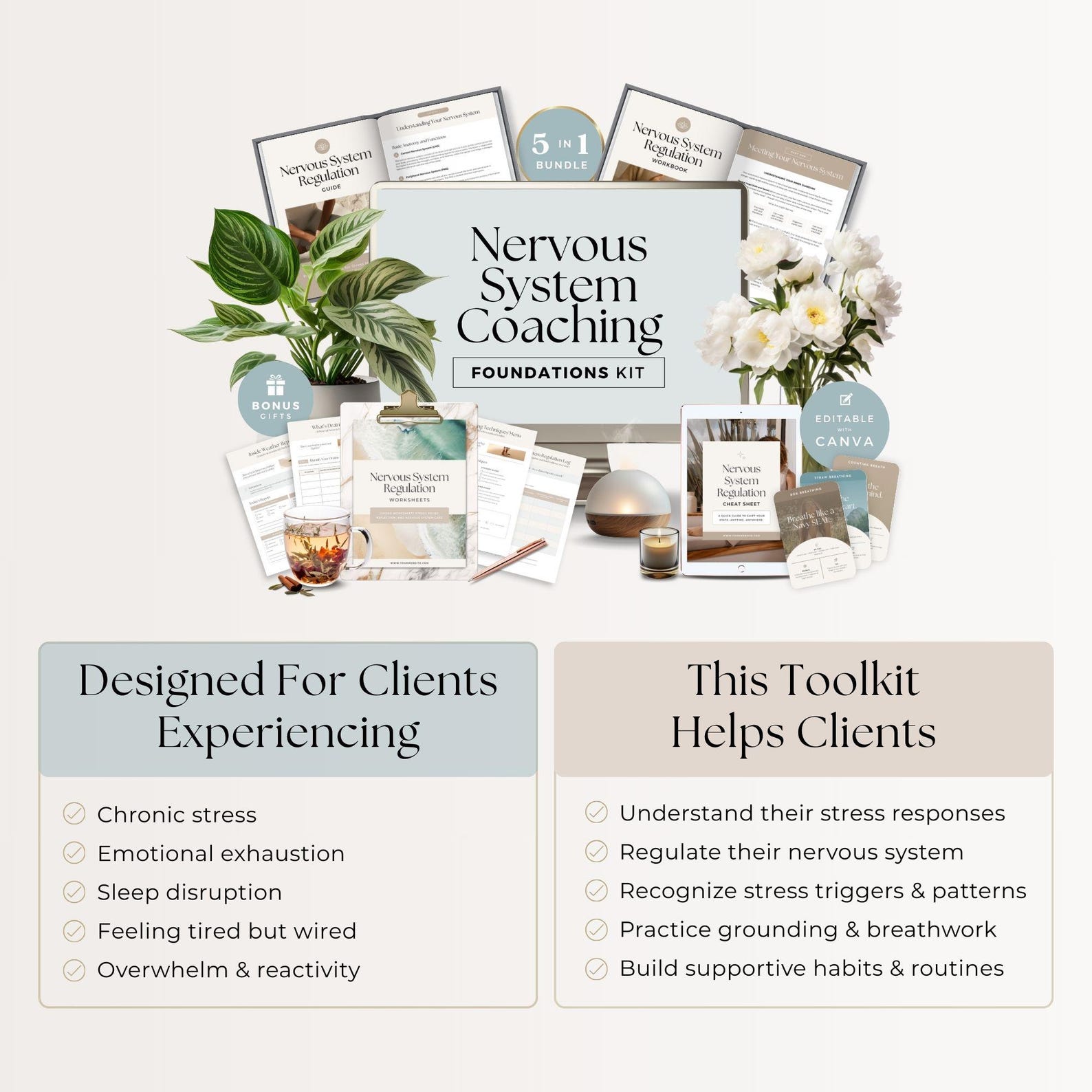 Nervous System Regulation Toolkit Canva Template for Health & Wellness ...