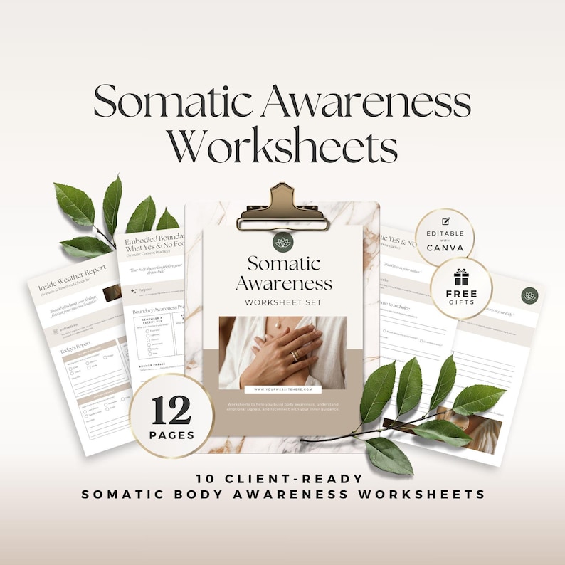 Somatic Worksheets Canva Template for Wellness Coaches & Practitioners ...