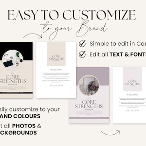 Coaching Worksheets, Client Strengths Assessment Tool, Done For You Workbook, Life Coach, Business, Career, Course Creator, Canva Template image 5