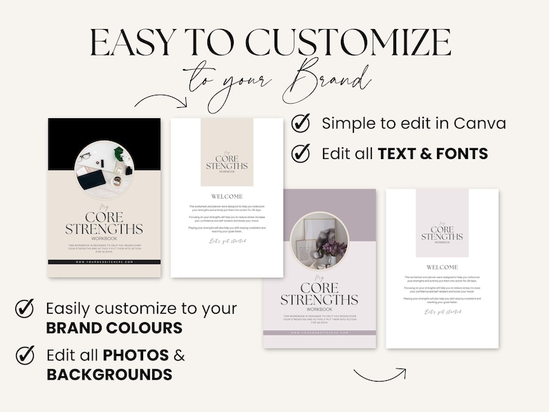 Coaching Worksheets, Client Strengths Assessment Tool, Done For You Workbook, Life Coach, Business, Career, Course Creator, Canva Template image 5