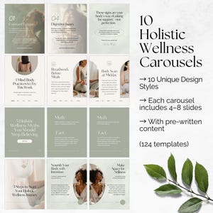 Holistic Wellness Instagram Bundle, Editable Posts Stories Reels Carousels Highlights Quotes, Holistic Coach Instagram Template, Health Reel image 4