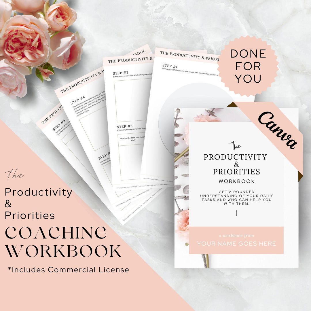 Coaching Worksheet Canva Template, Done for You Workbook, Life Coach ...
