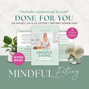 Health Coaching Program Template, Nutrition Coach, Nutritionist, Mindful Eating, Workbook, Ebook, Done For You, Canva Templates, Editable